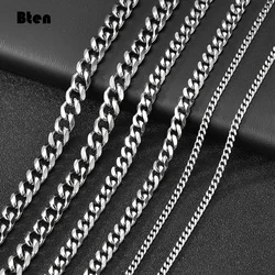 3mm 7mm Wide Stainless Steel Chain Cuban Link Chains Chokers Necklace For Mens Jewelry Silver Plated Solid Metal Fashion Jewelry