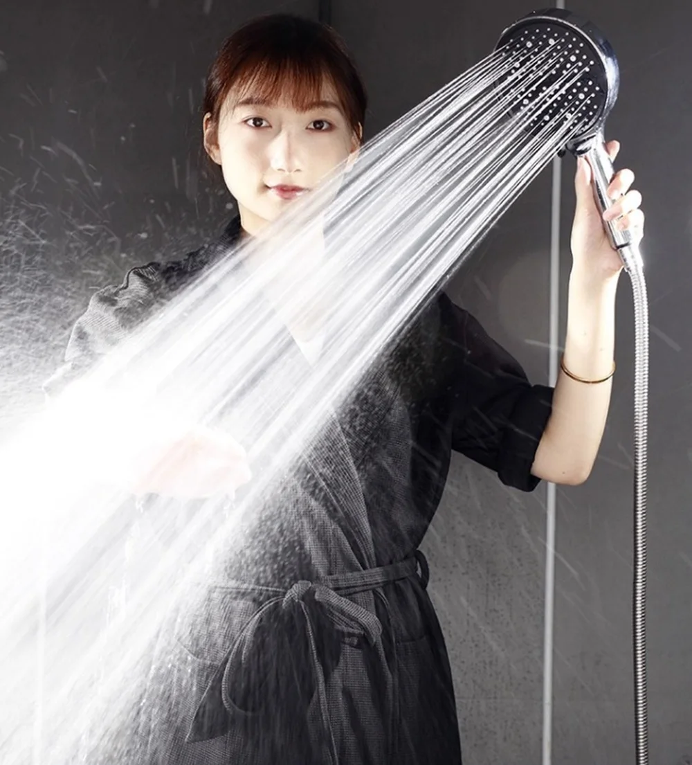New 7 Modes Shower Head 15CM High Rainfall Massage Handheld Bath Sprayer Nozzle Shower Head With Hose Set Bathroom Accessories