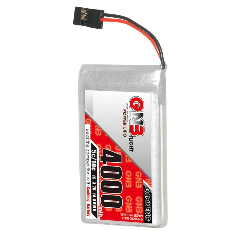 Batteria GNB MAX 10C 1S Lipo 3.7V 4000mAh con pacchetto trasmettitore spina JR per modello telecomando Sanwa M17 RC