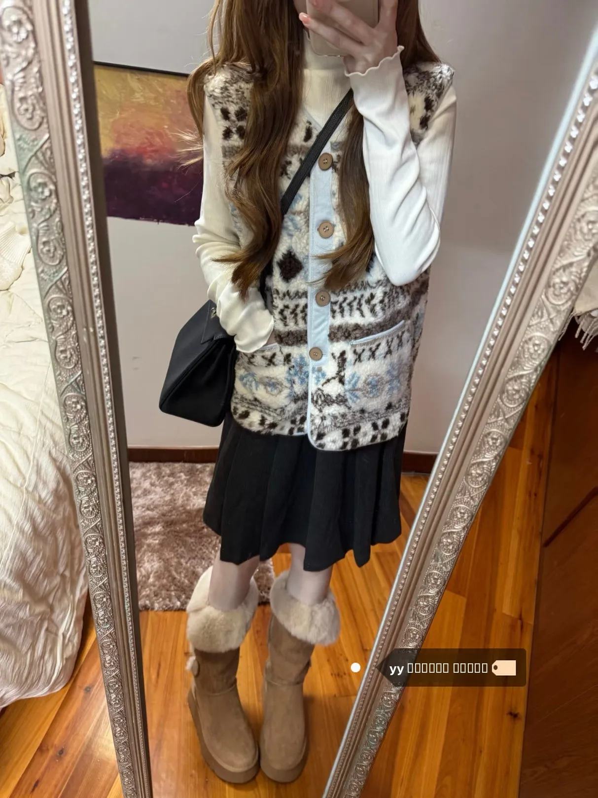 

Женский жилет с меховой подкладкой, ранневесенний, в корейском стиле, ретро, с цветочной вышивкой, теплый, красивый, универсальный, верхняя одежда, пальто