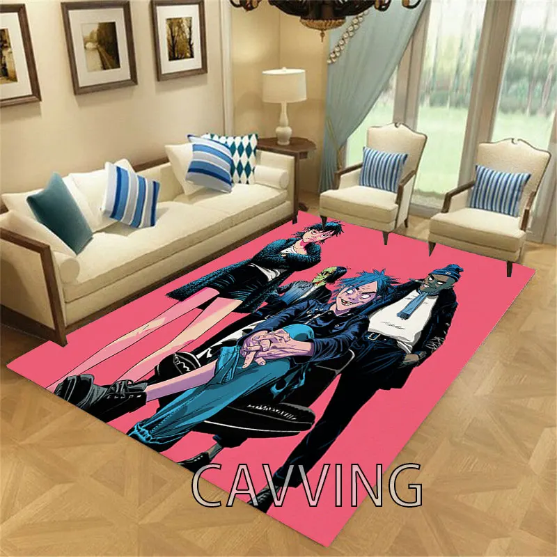 Gorillaz Band 3D Printed Carpet Flannel Rugs Anti-slip Large Rug Home Decoration for Living Room Bedroom Carpets