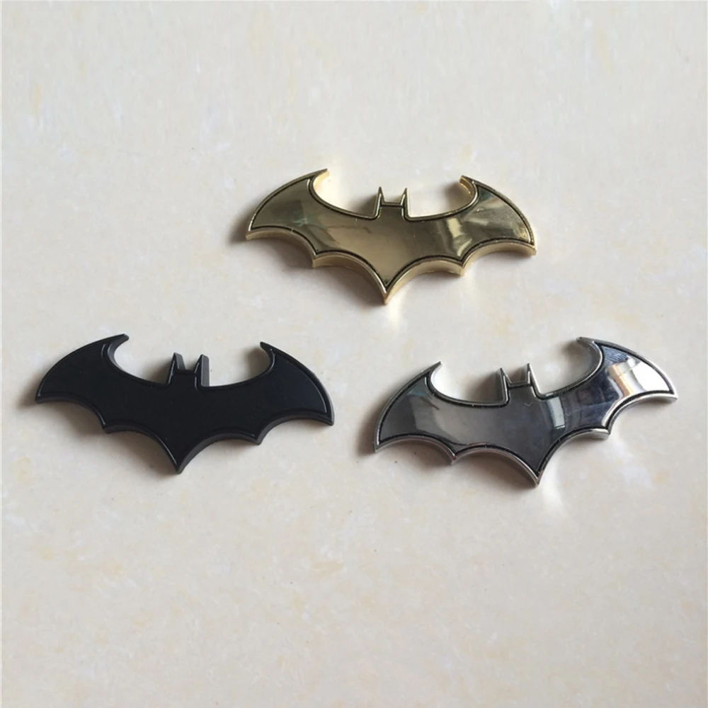 1PC Car Universal Exterior Stickers Black Gold Bat Shape Modified Car Body Tail Logo Bat Hood Car Styling Decoration Accessories