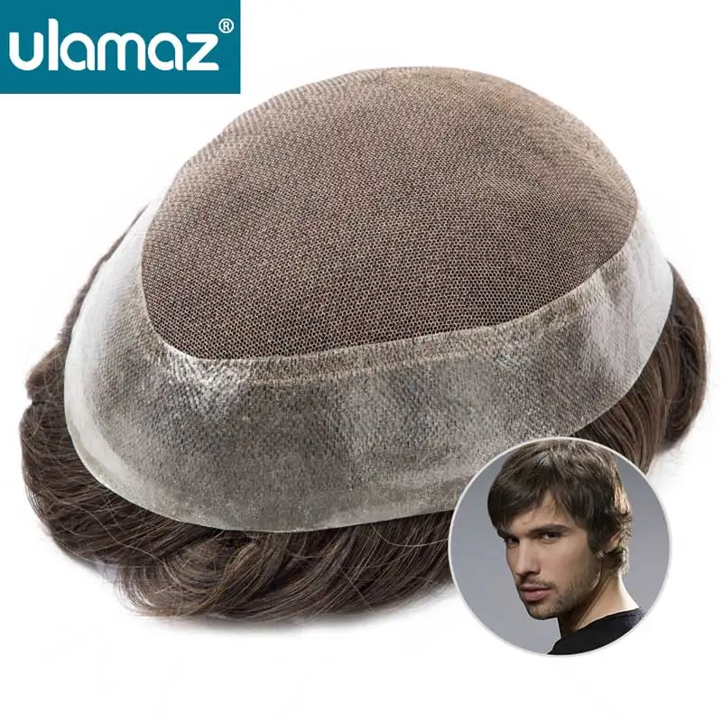 

Мужской протез для волос, австралийский парик, натуральные мужские парики, человеческие волосы, кружево, искусственный мужской протез для волос, дышащая система волос для мужчин