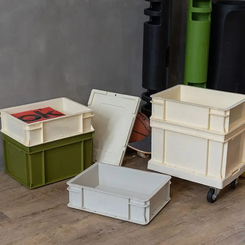 Storage Bins With Lids Industrial Style Storage Box With Wheels Movable Storage Boxes For Toys Movable Stackable Storage Bin