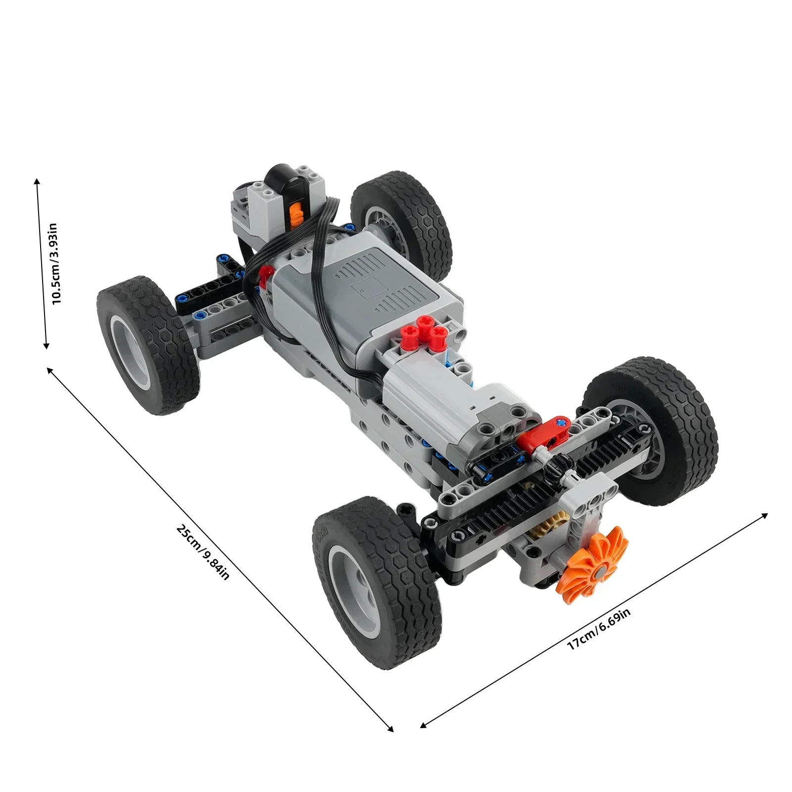 4WD RC Car Chassis Electric Set Building Block Motor Wheels RC Reciever Battery Box Functions Simulation Spray MOC Technical Toy