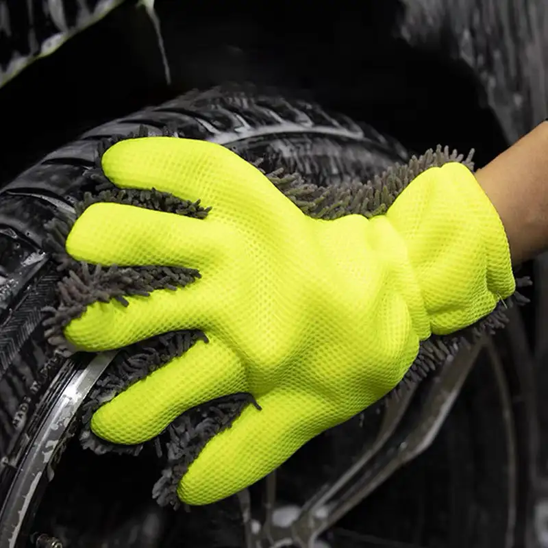 Five Fingers Car Wash Glove Double Sided Plush Coral Mitt Thick Cleaning Gloves Soft Anti-scratch for Car Wax Detailing