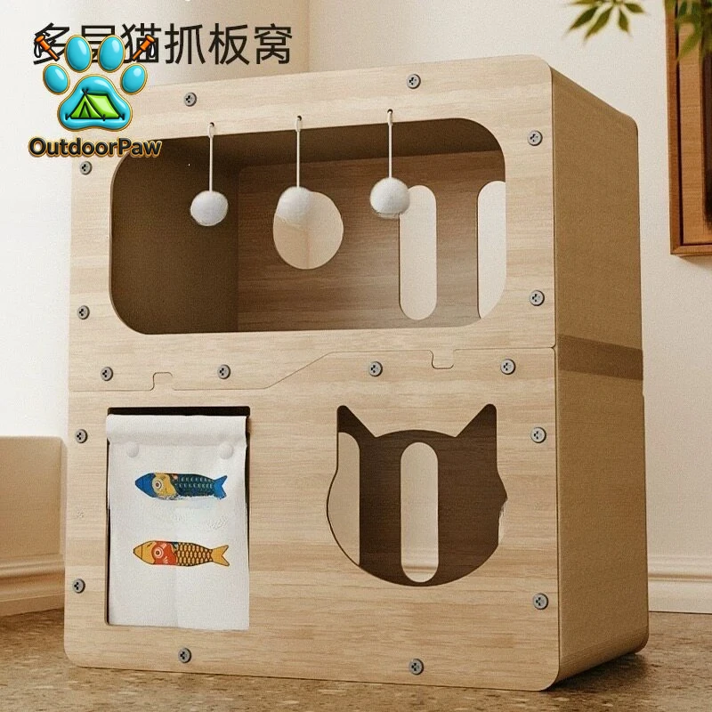 Cat Scratching Board Cat Nest Wear-resistant and Non-crumbling Integrated Cat House Four Seasons Scratch-resistant Claw Board