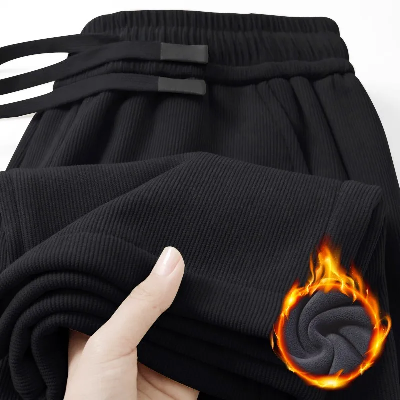 

Men's Fce Lined Straight Leg Casual Pants Autumn Winter Spring Comfortable Loose Fit Spor Sle Polyester Fiber