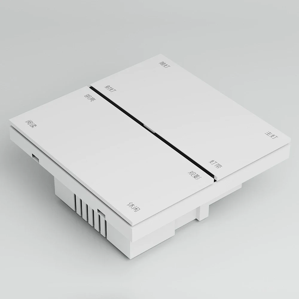Tuya Intelligent Switch Panel Alexa Voice Control Aluminum Surface Zigbee Eight Key Home Sensing Night Light Zero Fire Switch