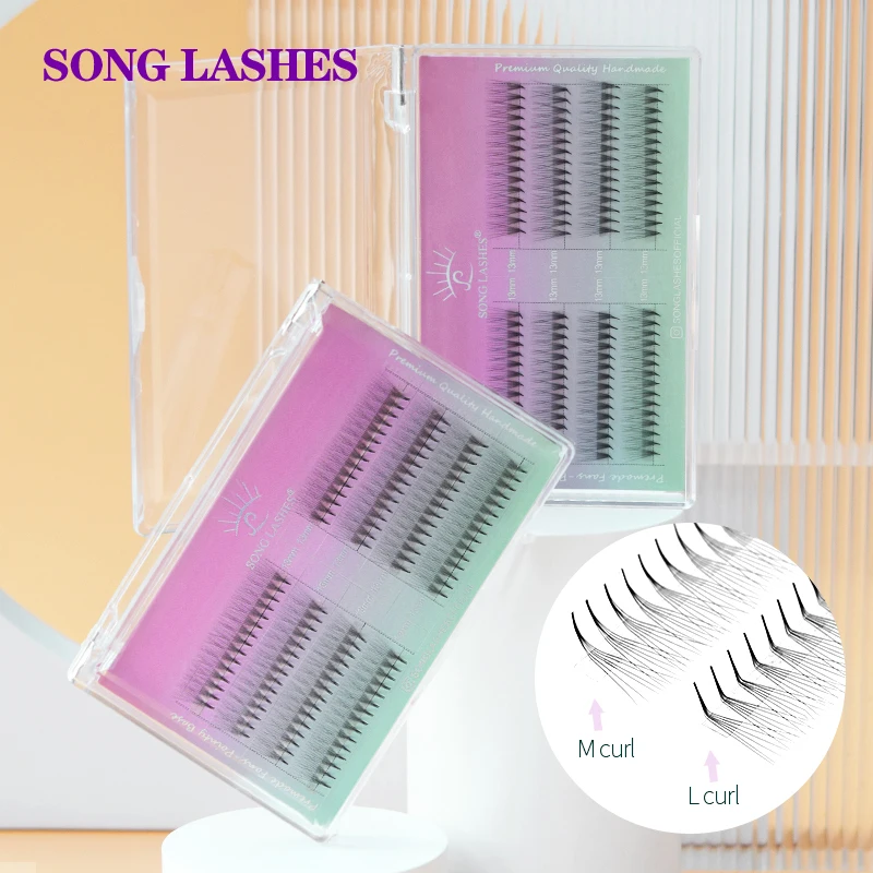 SONG LASHES 6D M L Specjalne wachlarze Promade Curl Przedłużanie rzęs Cienka spiczasta podstawa Gotowe wentylatory objętościowe