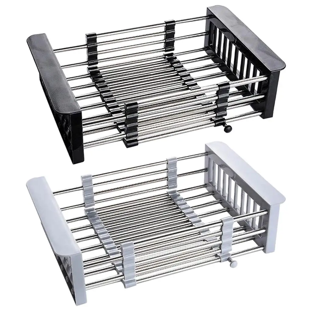 Large Deep Expandable Dish Drainer, Rust Resistant Stainless Steel Shelf Over