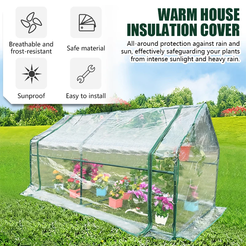 

1set Flower House Cover Balcony Garden Flower Rack Warm Room Insulation Cover Transparent Greenhouse Plastic