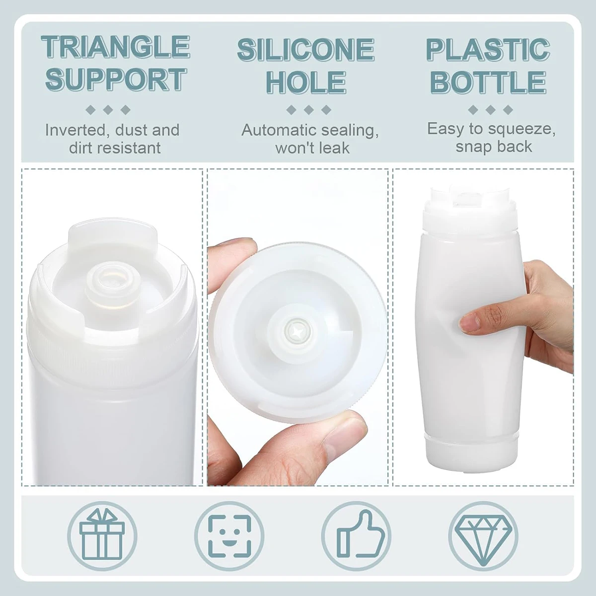 Big Capacity Plastic Sauce Bottles Double Head Squeeze Bottles Tomato Catchup Dispenser Kitchen Tools view 2