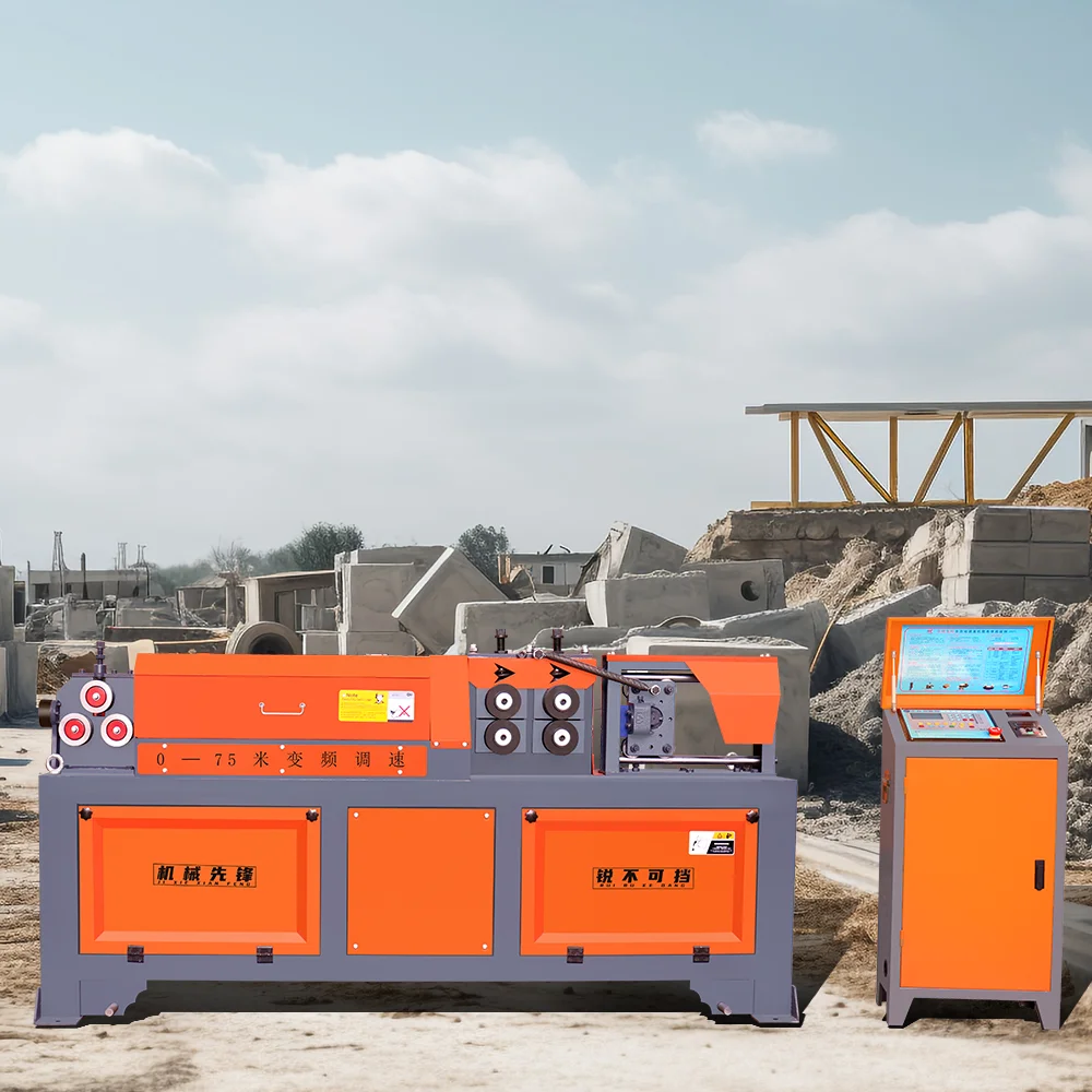 

Auto Hydraulic Metal Straightening Machinery 12mm Large Rebar Steel Bar Wire Rod Straightening And Cutting Machine