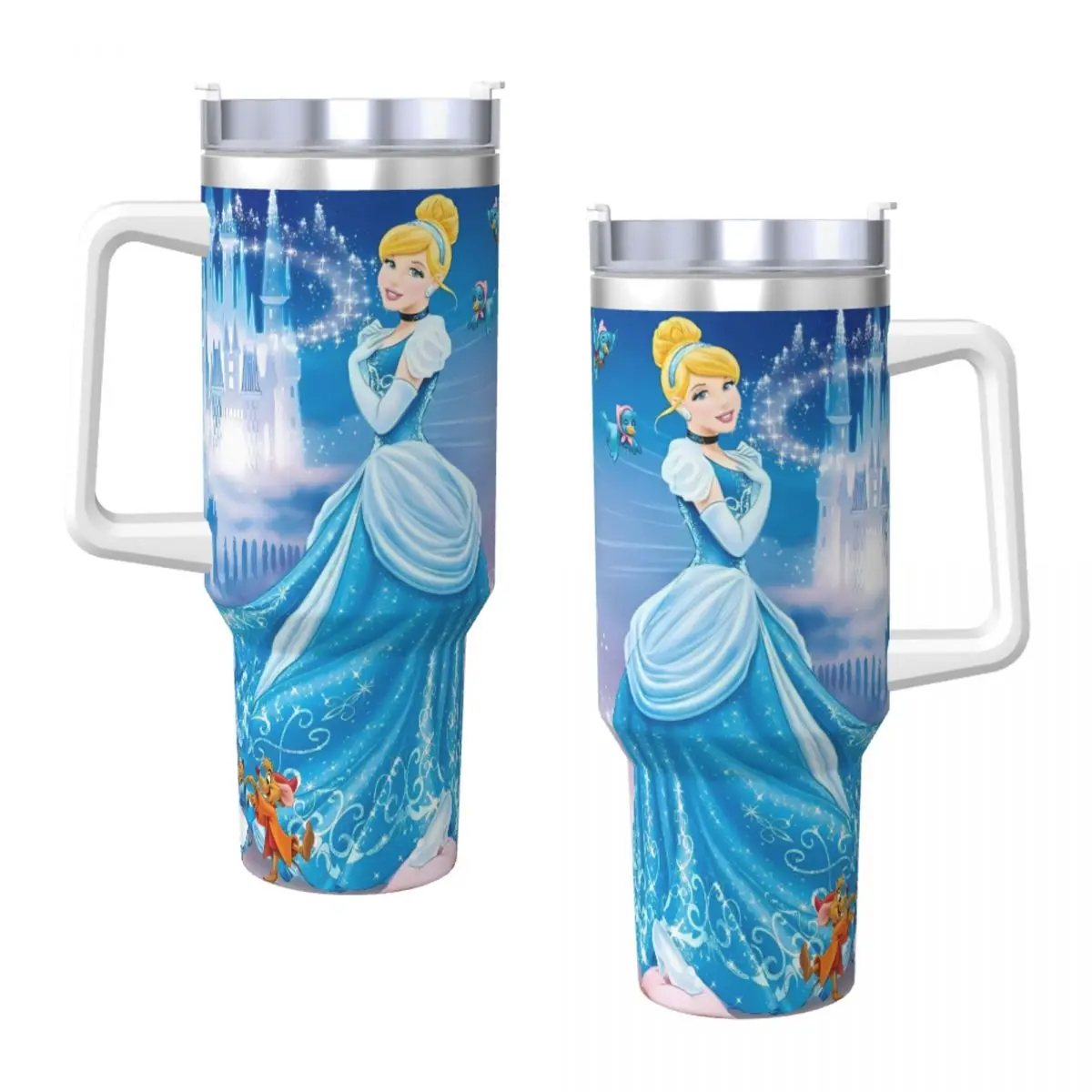 Stainless Steel Tumbler MINISO Cinderella Cartoon Thermal Cups Keep Heat Hot Drinks Mugs Cup Travel Custom Water Bottle