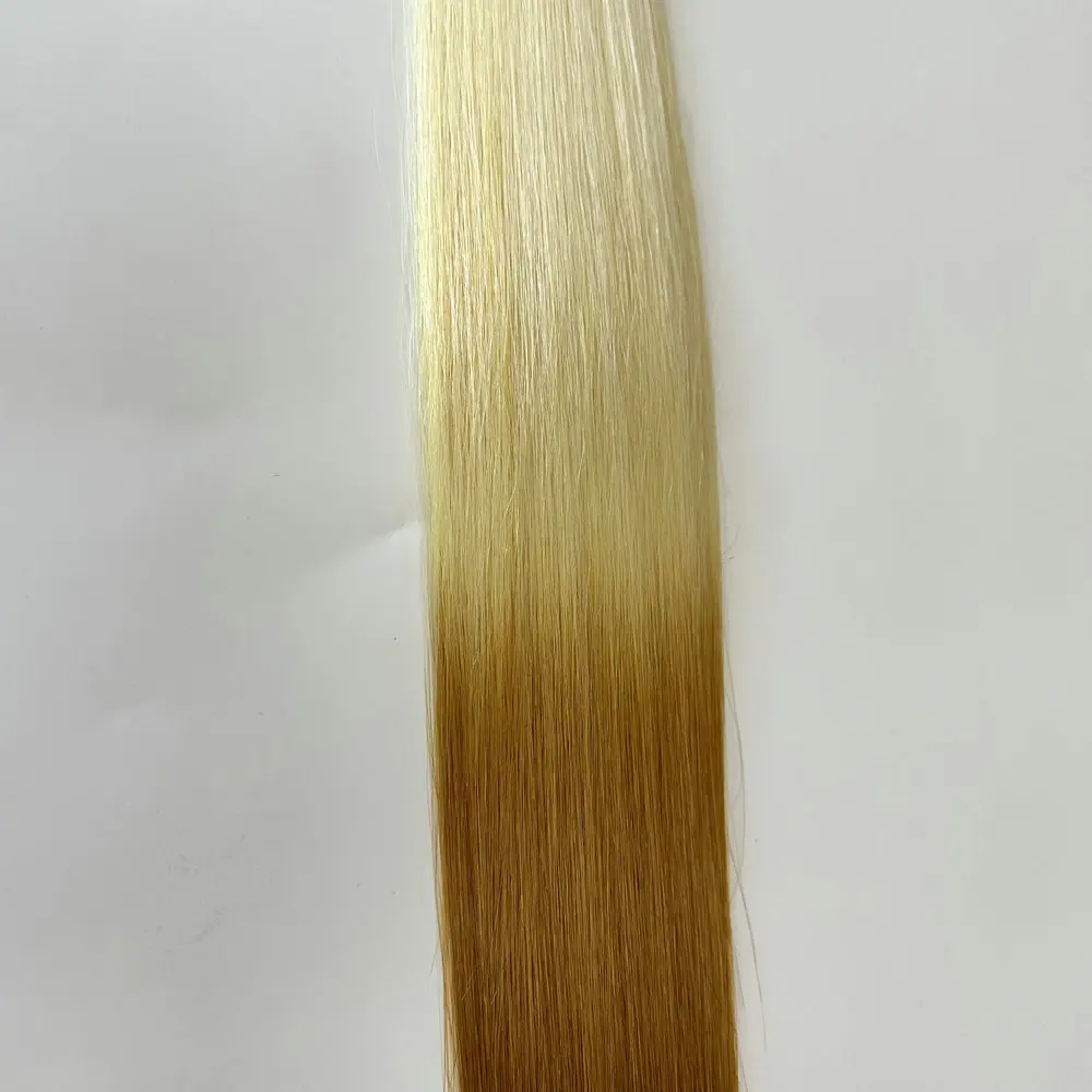 Naked Synthetic Hair Weaves Ombre Two Tone Blonde Color,Long Bone Straight Heat Resistant Fiber Hair Bundles 100g 613/30 Inches