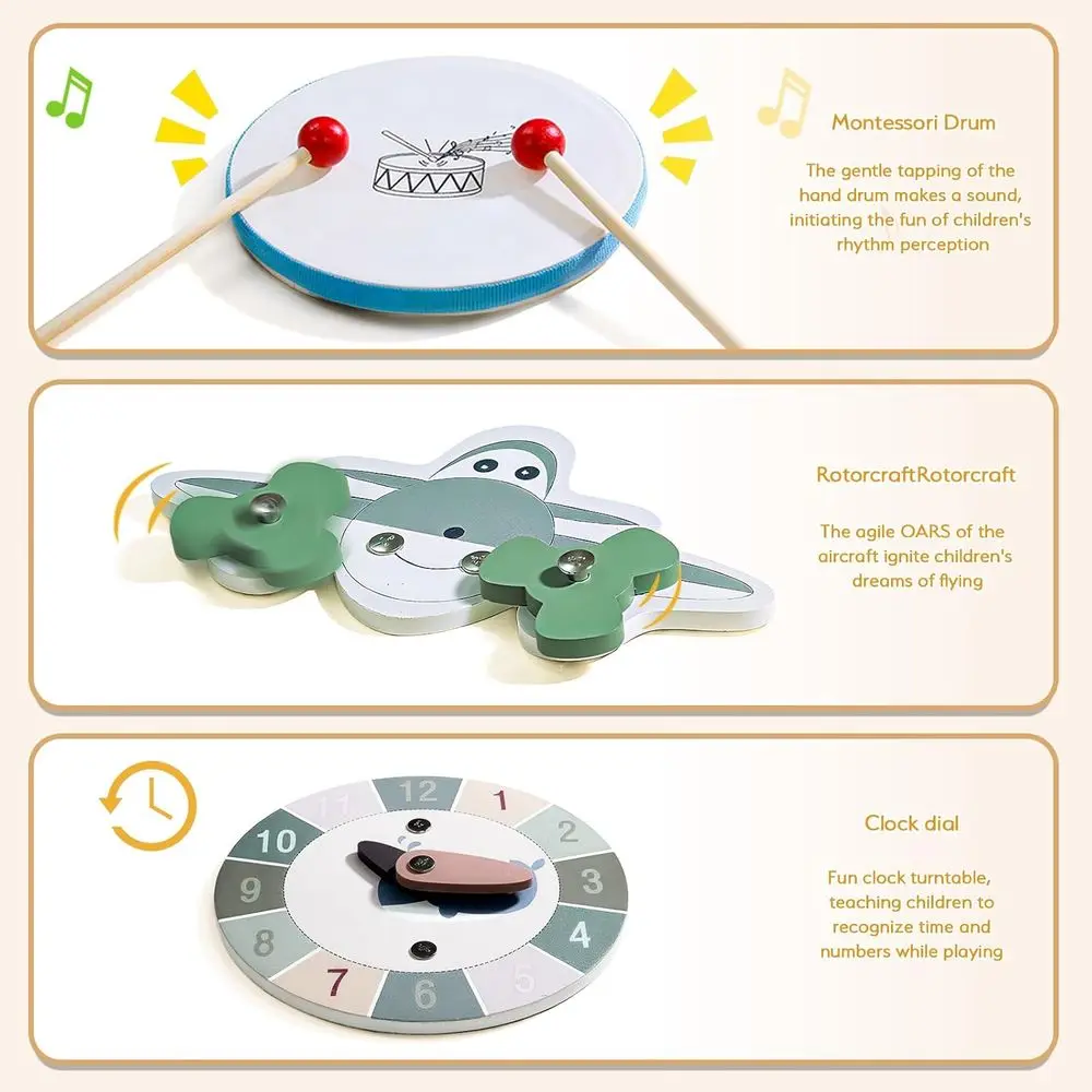 روضة أطفال خشبية محمولة بأشكال قابلة للتعديل، مركز أنشطة الطفل القابل للطي وألعاب للرضع والأطفال الصغار (57 × 57 × 24 بوصة #3