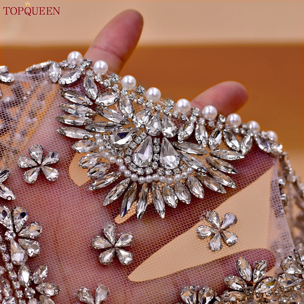 TOPQUEEN Bridal Tassel Shawl Jewelry Women's Shoulder Chain Dinner Wedding Top Cape Rhinestone Necklace Dress Accessories SG33