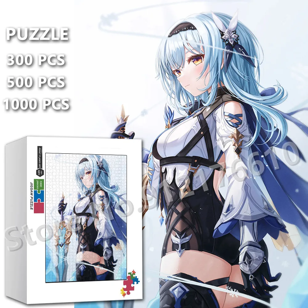 

Eula Genshin Impact 1000 Pieces Jigsaw Puzzle Anime Video Game Wooden Puzzle Education Decompression Kids Toys Christmas Gifts