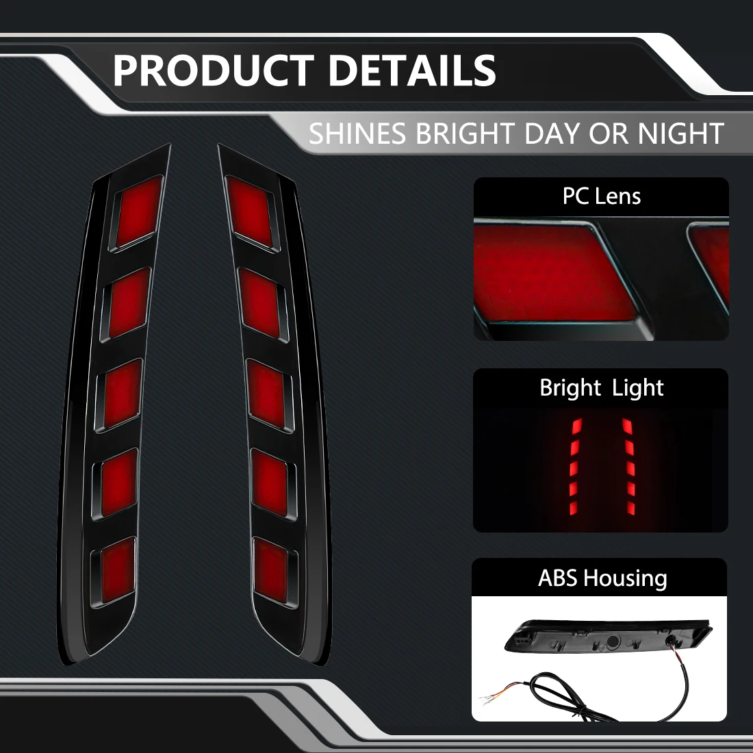 LED Rear Bumper Reflector Lights For Toyota 8th Camry SE XSE TRD 2018-2024 Car Running Brake Dynamic Turn Signal Warning Lamps