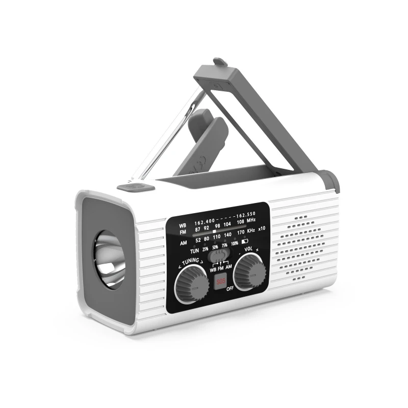 

Multifunctional solar hand crank charging mobile phone emergency radio