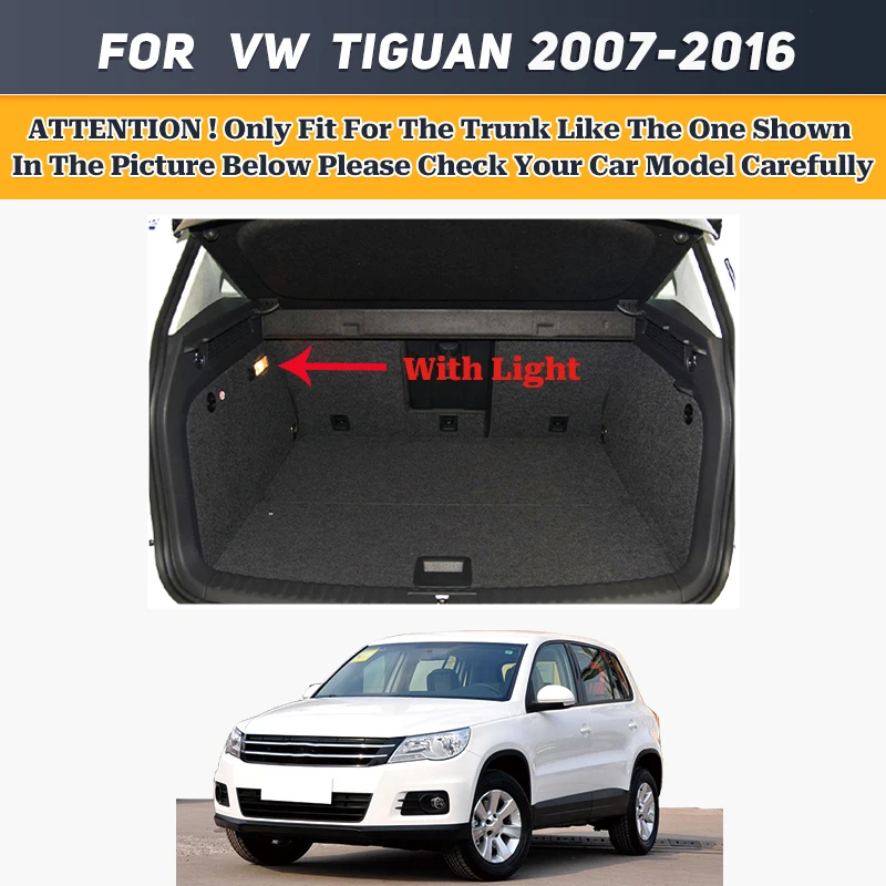 Lutehil For Volkswagen VW Tiguan MK1 5-Seat 2007-2016 Car Trunk Mats Carpet Cargo Liner Car Backrest Pad Interior Accessories