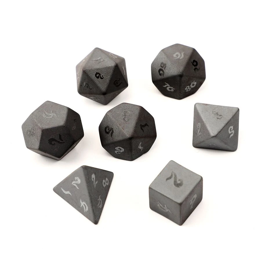 Spot Goods Frosted Font Hematite Polyhedral DND Stone Dice Ornaments Jewelry  Accept Custom Symbol Pattern Logo Free Shipping