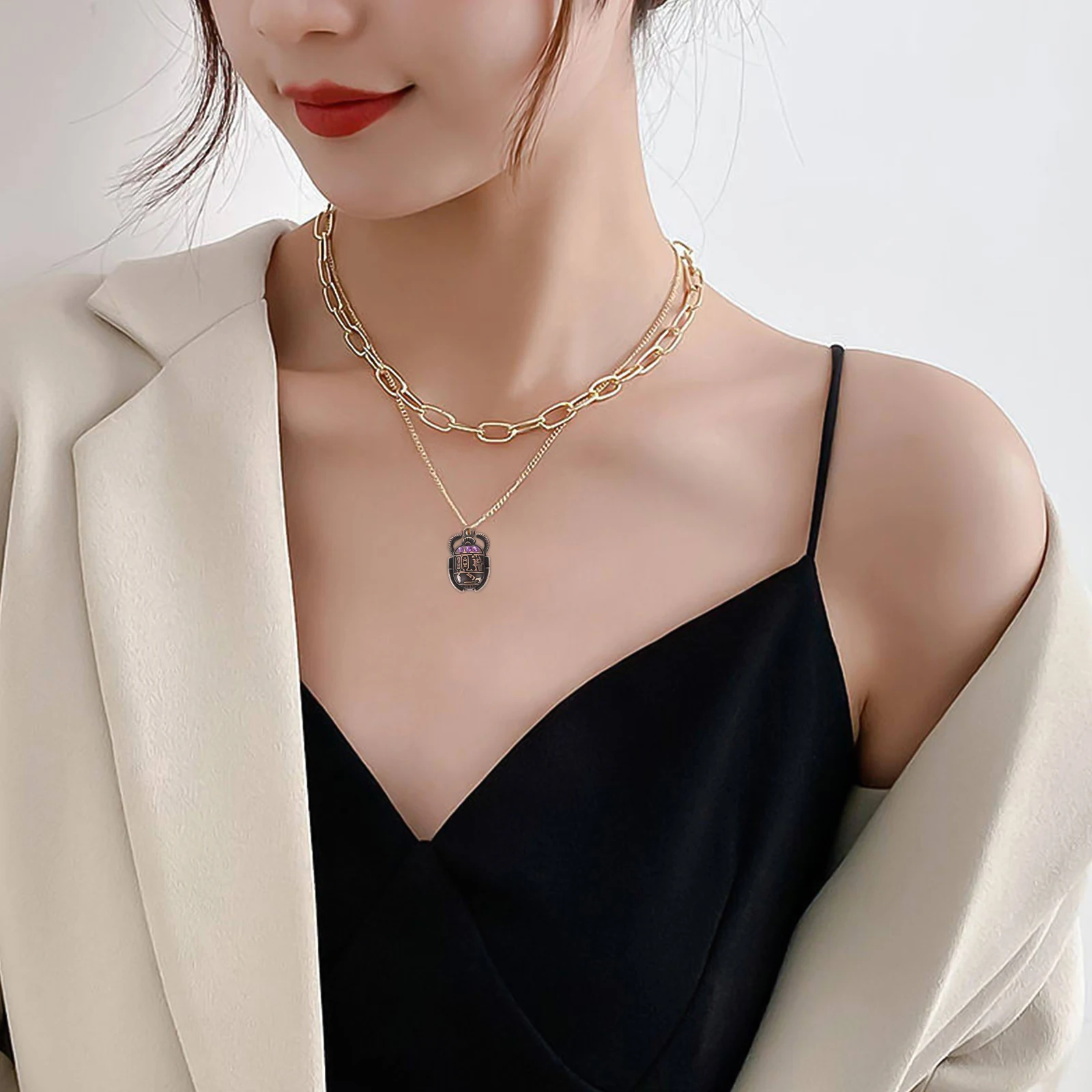 

40Pcs DIY Hanging Beetle Charm Pendants Necklace Bracelet Keychain Metal Charms for Jewelry Making Beetle Charm