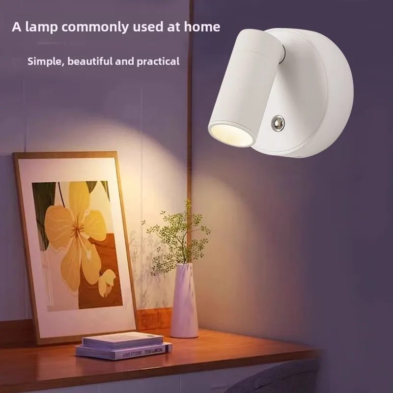 LED Charging Wall Lamp Wireless Non-punching Magnetic Spotlight Eye Protection Bedroom Bedside Lamp Night Light