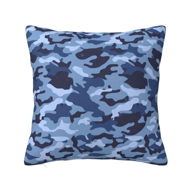 Custom Blue Morden Camouflage Style Camo Pillow Case 45x45cm Cushions Cover Square Pillowcase