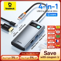 Baseus USB C 3.0 HUB Type-C to HDMI-Compatible 4 in 1 Docking Station Charging 4K Adapter Splitter For MacBook Air Pro Samsung