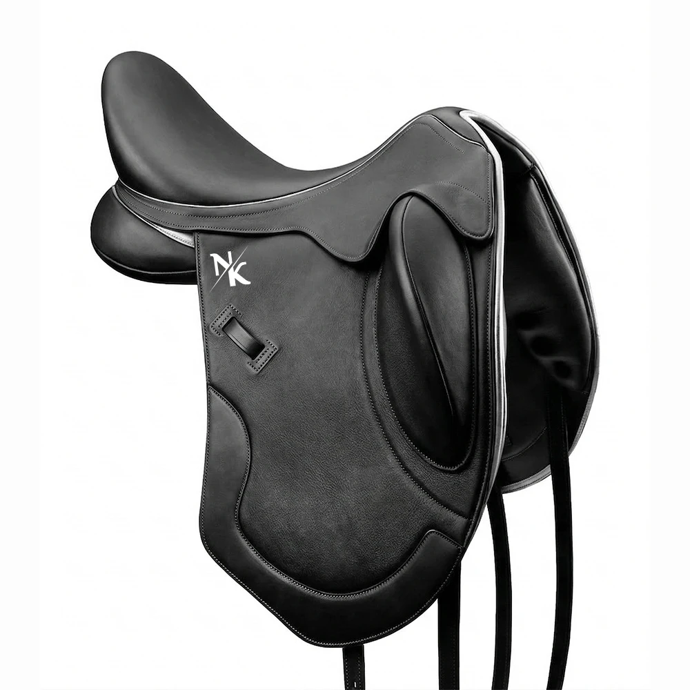 High Durability Leather Saddle Wooden Ergonomic Deep Seat Straight Flap British