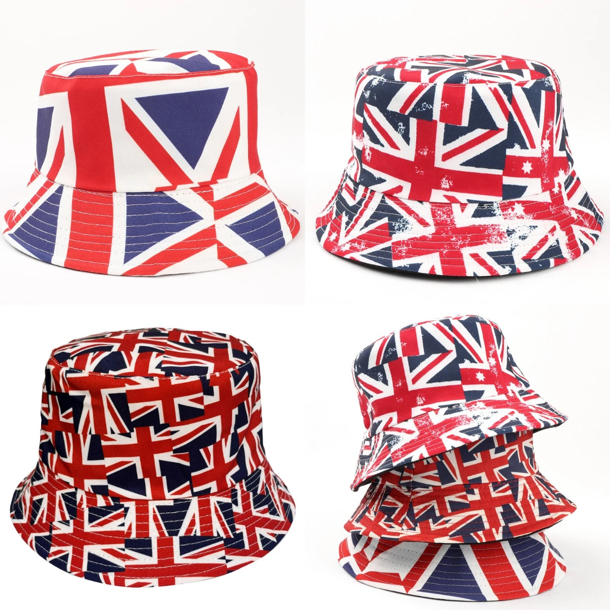 

Double-sided Available Basin Hat British Flag Print Fisherman's Hat Unisex Foldable for Easy Carrying Tourism Outdoor Sun Hat