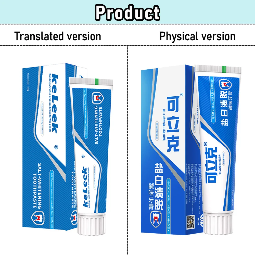 KeLeek Whitening Toothpaste Fresh Mint Deep Cleaning Protect Gums Gentle Formula Long Lasting Fresh Breath 105g