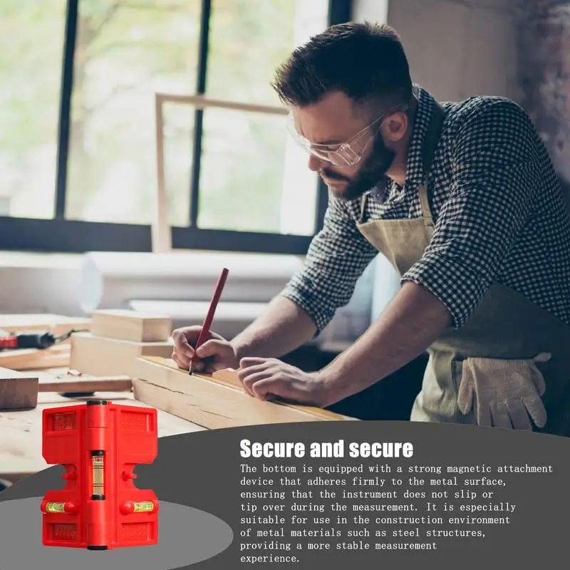 Składane poziomy słupków Składany celownik środkowy rury Wielofunkcyjny składany magnetyczny poziomator słupków Narzędzia ogrodzeniowe dla stolarzy