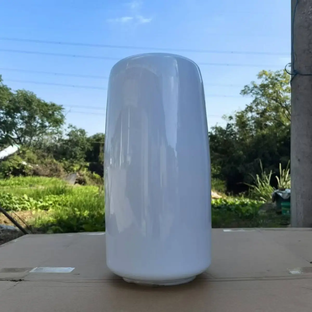 1pc White Shatterproof Acrylic PE Plastic Lamp Shades,Drum Shape Lamp Covers for Street Lights,Landscape,Wall Boundary Lamps