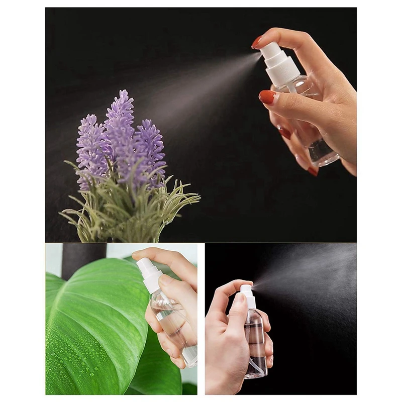36 Pack Fine Mist Clear Spray Bottles 120 Ml (4 Oz) With Pump Spray Cap, Reusable And Refillable Empty Plastic Bottles