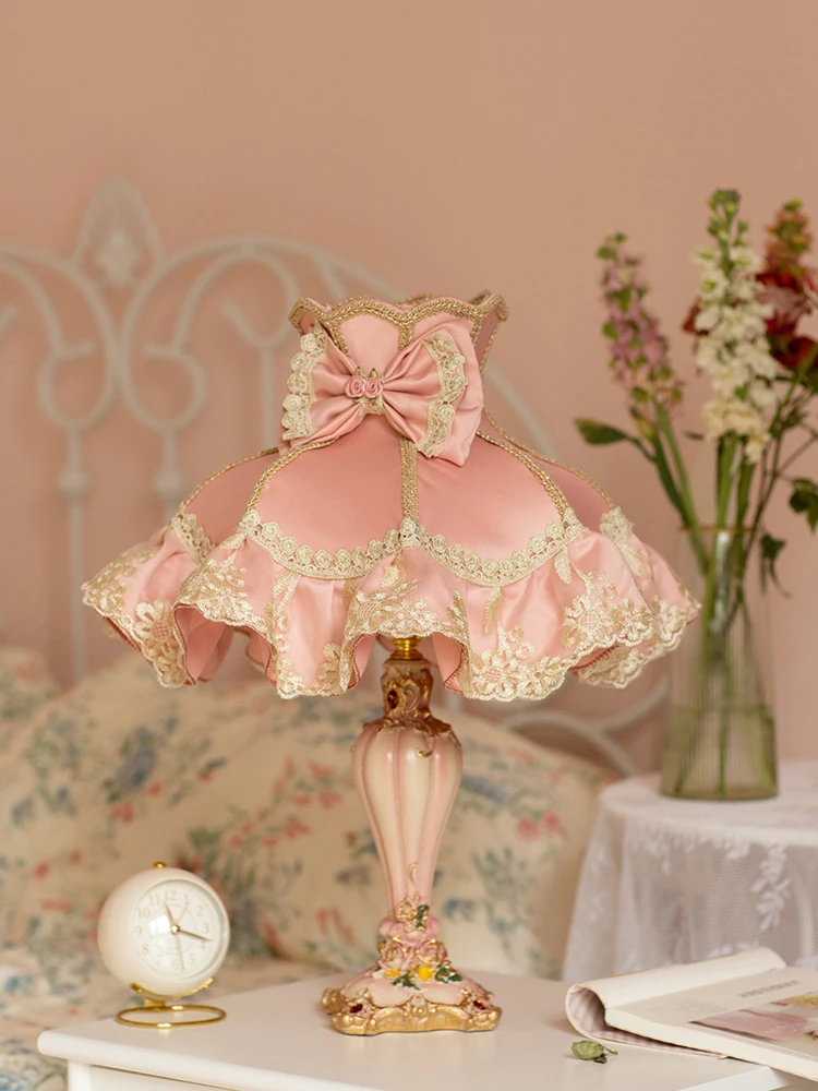 Modern Pink Princess Table Lamps for Bedroom Living Room Decor Romantic Atmosphere Night Stand Lamp Bedside Desk Light Fixtures