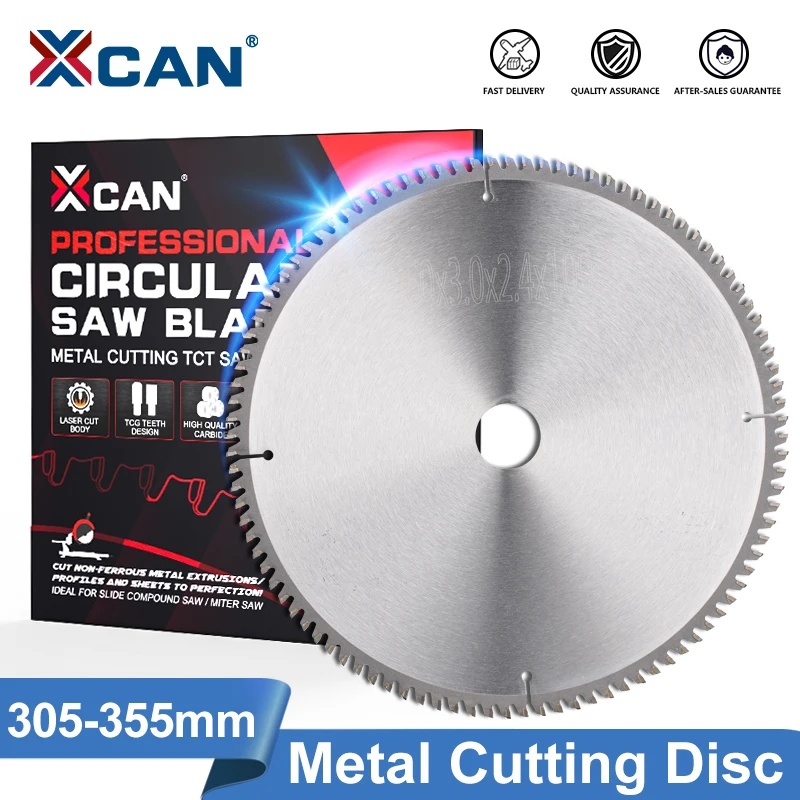 XCAN Hoja de sierra de corte de aluminio 115 165 185 190 235 255 260 305 355 mm Disco de corte de metal Hoja de sierra circular para corte AL, cobre