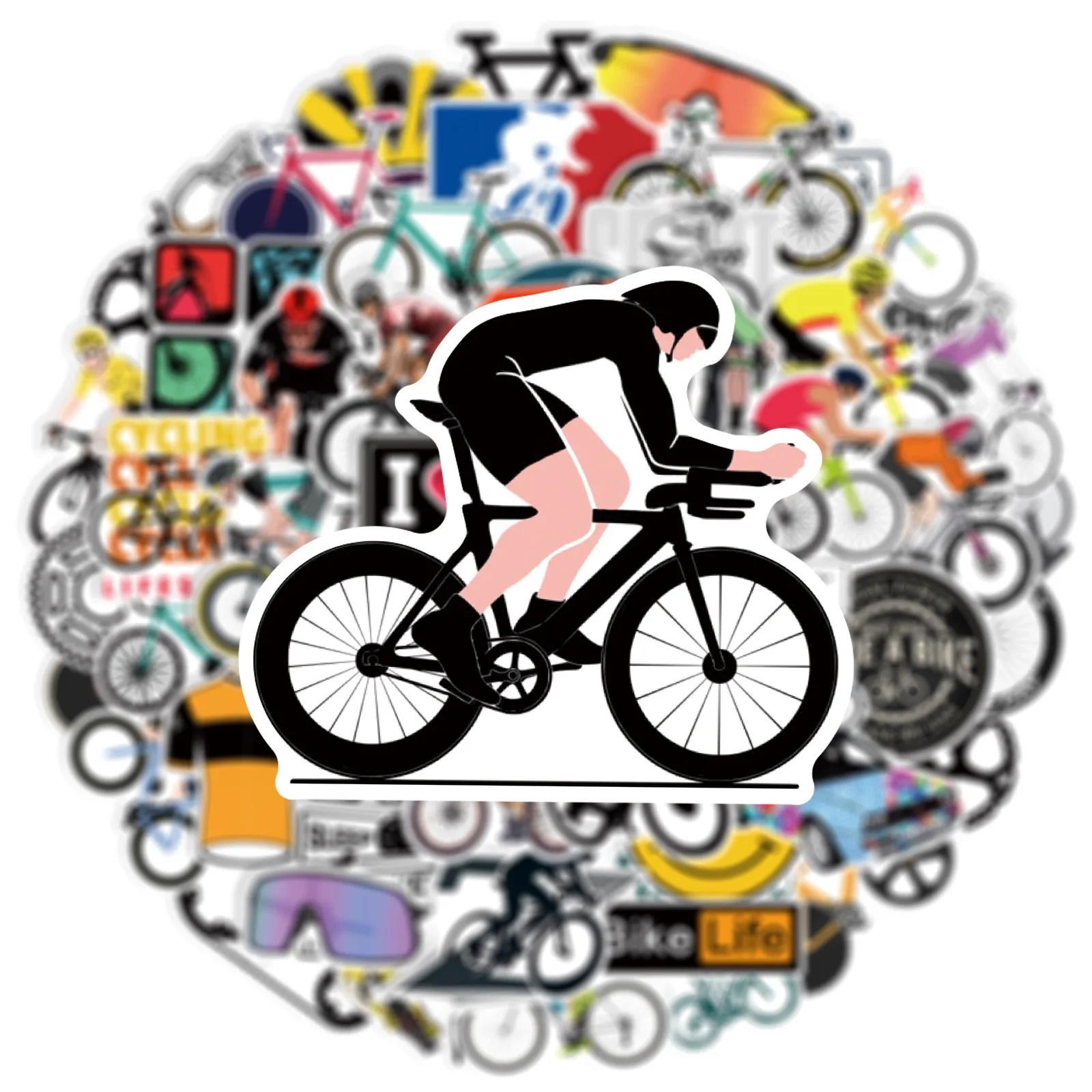 50Pcs Cool Mountain Bike Stickers Outdoor MTB Bicycle DIY Stickers Scrapbooking Phone Luggage Skateboard  Waterproof Decals