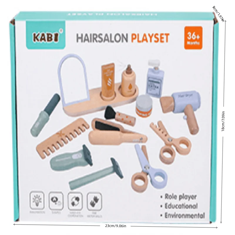 Ensemble d'outils de maquillage de coiffure en bois, jeu de rôle pour enfants, jouets et cadeaux pour bébés