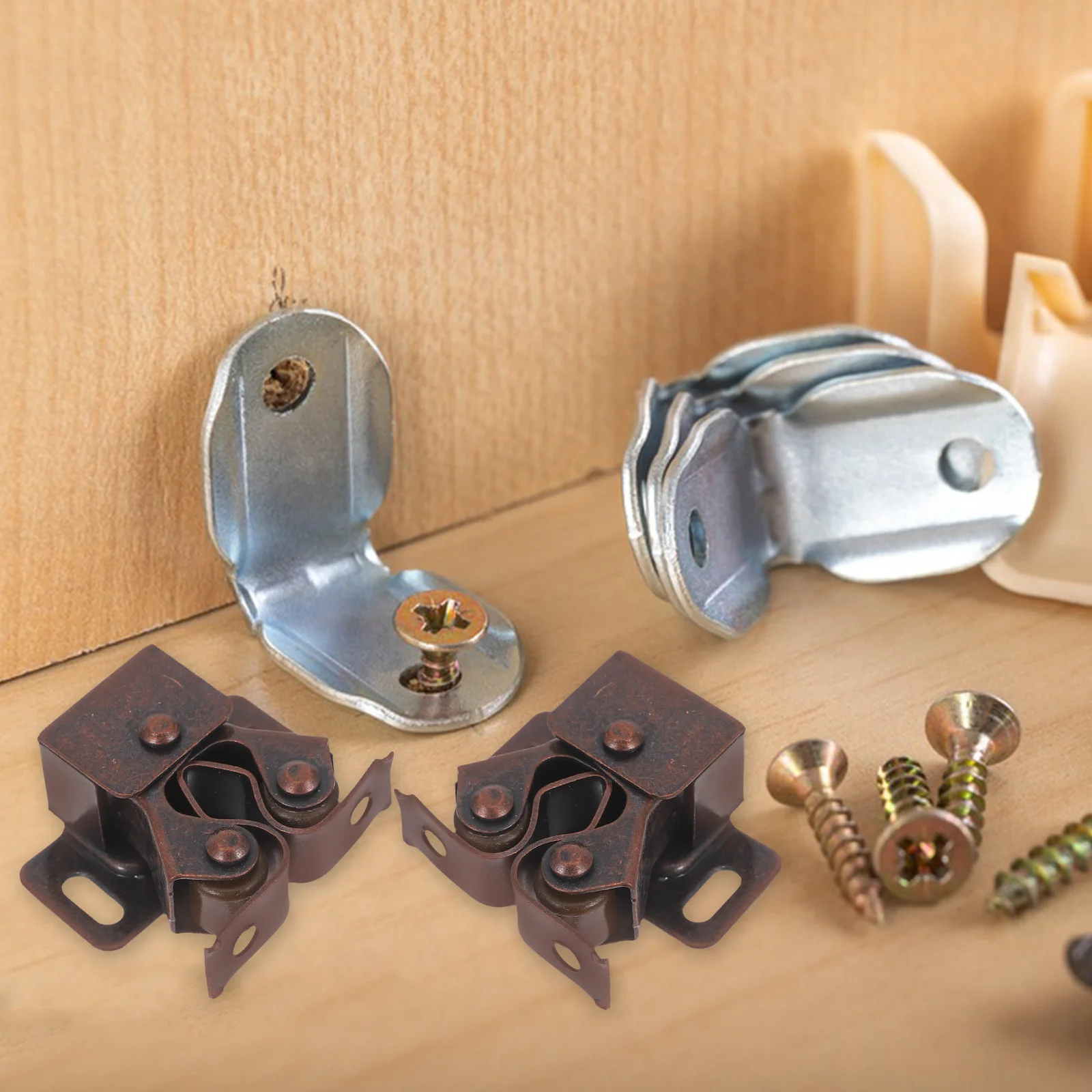 

10 set Double Roller For Cabinet Door Latch Ball Catch Hardware Replacement Roller Catch Assembly Heavy Duty Closet Door Ball
