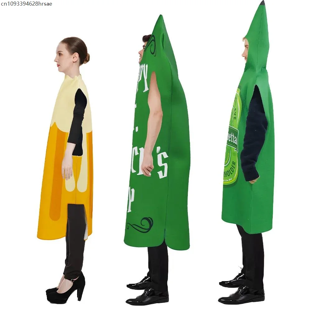 

Cute Funny Adult Beer Mug Costumes for Couple Adult Loose Stage Props Wacky Performances Suits Dress Up Oktoberfest Holiday Wear