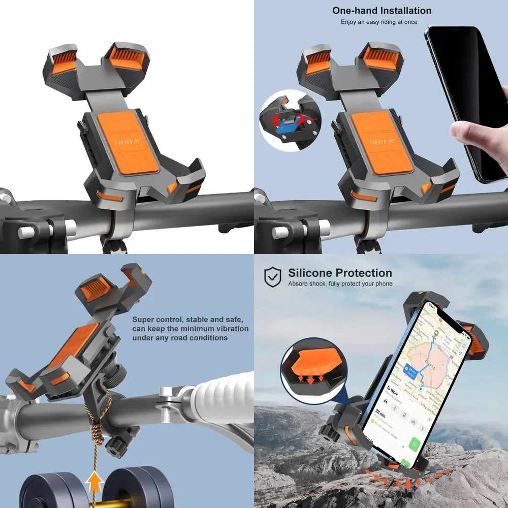 Universal Durable Quick Lock Electric Bicycle Motorcycle Mobile Phone Holder 360 Vibration Cell Phone Holder for Bike