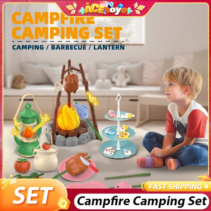 Children's Outdoor Campfire Camping Set Parent-Child Interaction With Light And Music Fun Outdoor Adventure Tool Toy Set