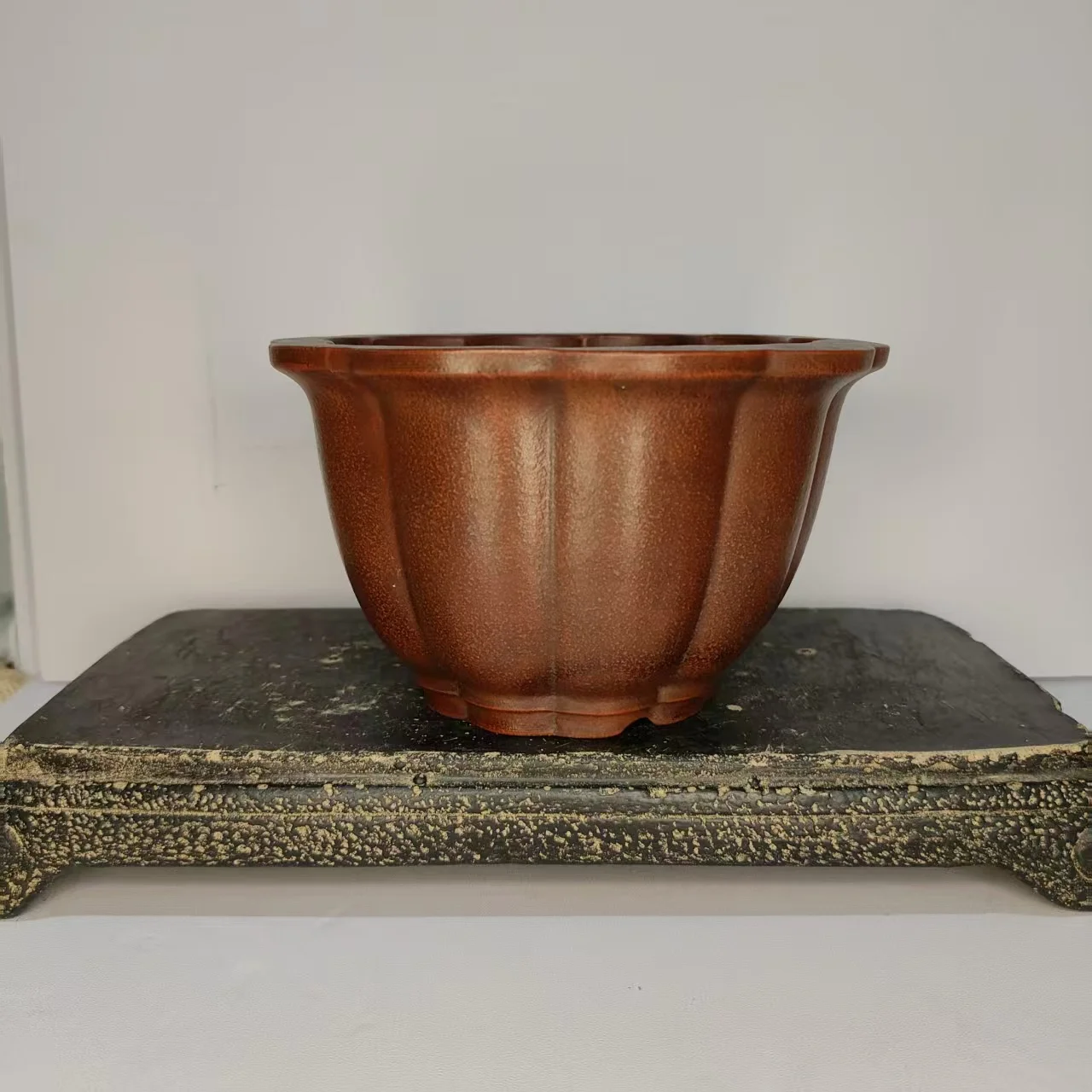 Luxury Red High Quality Unglzed Round Shape Bonsai Pot