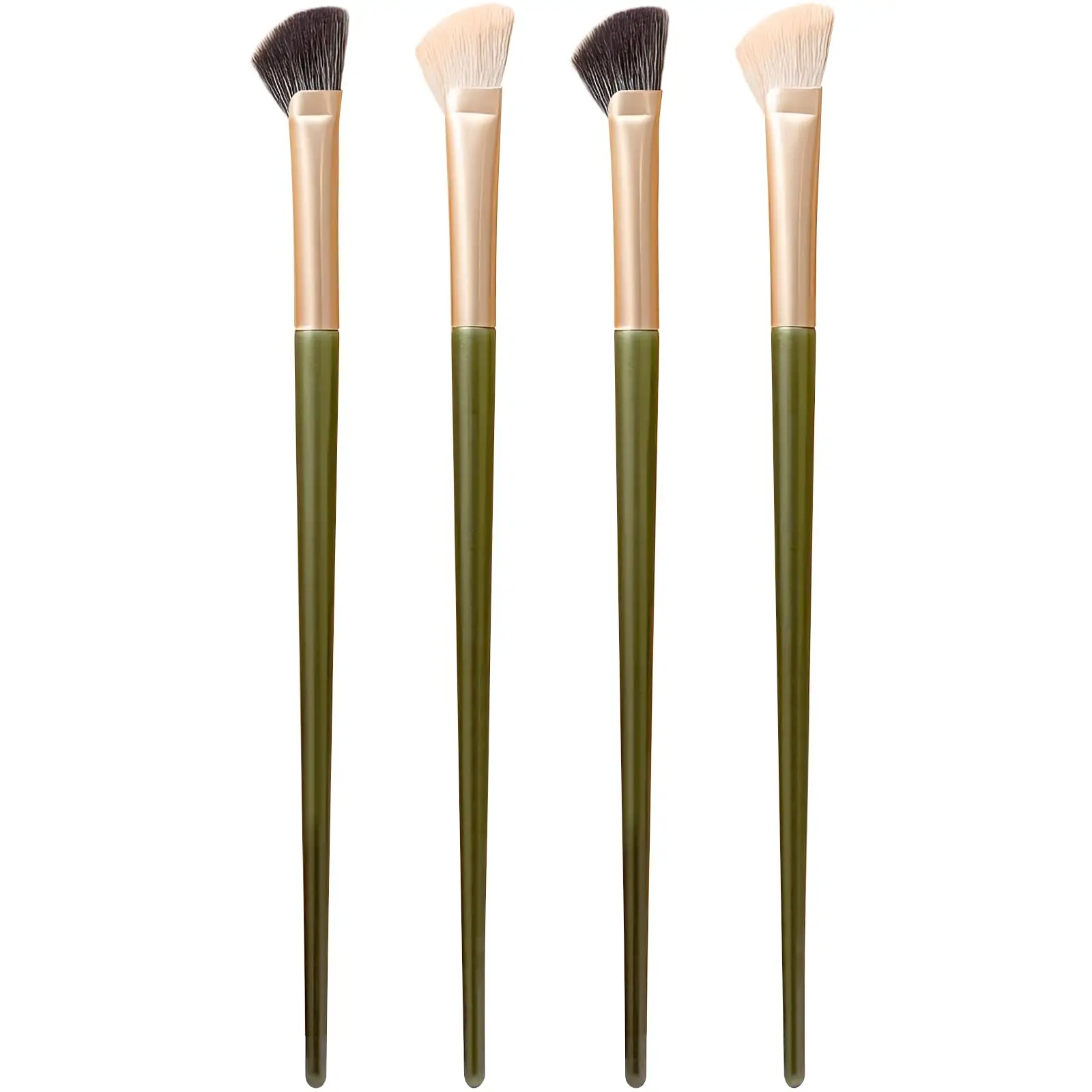 2/4 Stück flacher, abgewinkelter Kontur-Make-up-Pinsel, halber fächerförmiger Nasenschattenpinsel, professionelle weiche Textmarker-Rouge-Make-up-Werkzeuge
