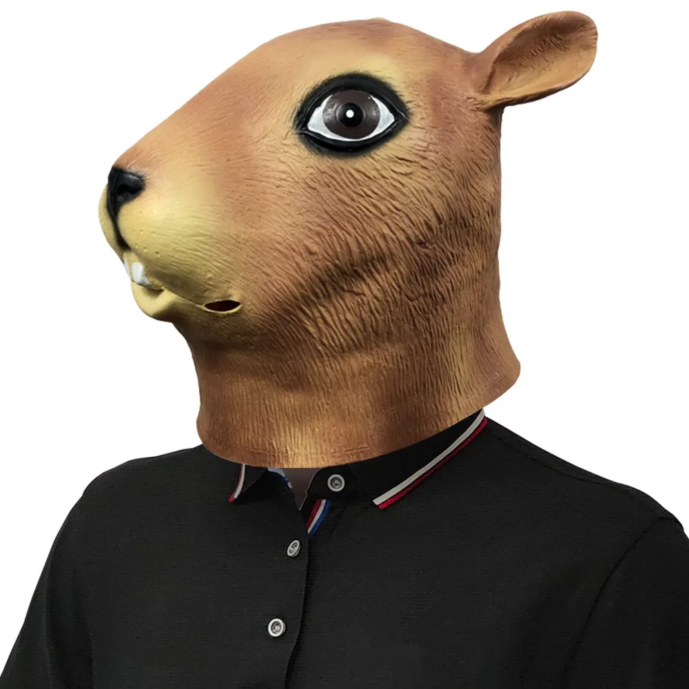 Latex-Eichhörnchenmaske, Ganzkopf-Tiermaske, Kostüm-Cosplay-Requisiten – Detail 3