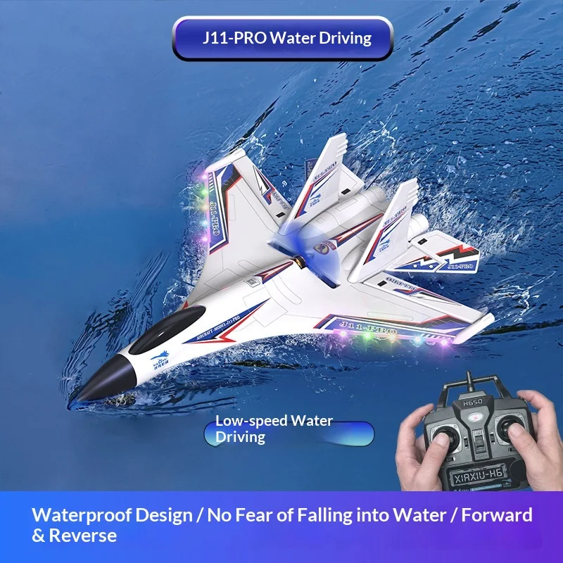 In Stock J11 Pro Remote Control Airplane Waterproof Brushless Six Channel Fixed Wing Water Land Air Electric For Adult Hobby