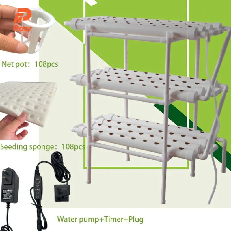 108 Holes Hydroponic Grow Kit 3 Layer Aquaponic Planting System For Home Plants Hydroponic System